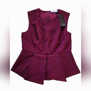 Elizabeth & Clarke Burgundy Unstainable Shirt   size 14